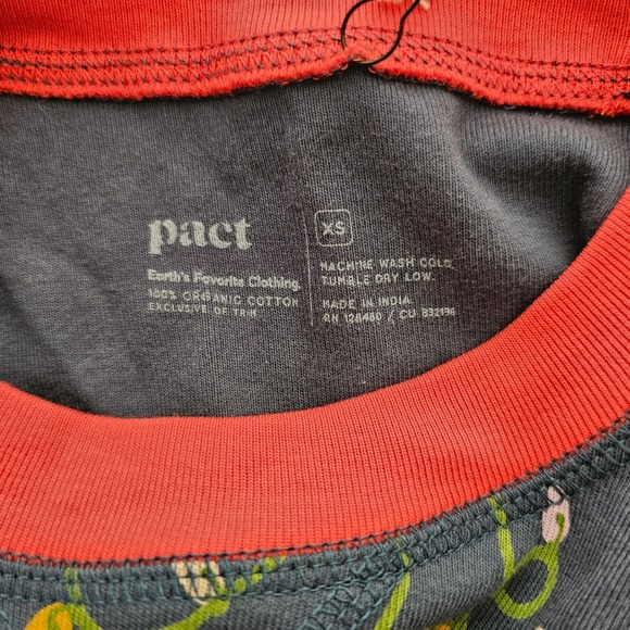 NWT Pact XS Navy Christmas Lights Pajama Set Organic Cotton Holiday Print Cozy - Picture 11 of 11